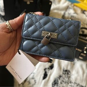 Kurt Geiger Quilted Blue mini bag